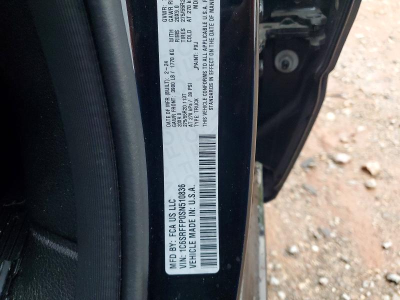 Aukcja sprzedaży 2025 Ram 1500, vin: 1C6SRFFP0SN510836, numer aukcji: 58442506