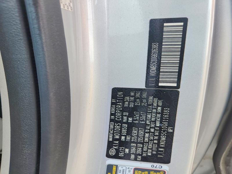 2016 Kia Sedona მანქანა იყიდება აუქციონზე, vin: KNDMB5C10G6116383, აუქციონის ნომერი: 58458646
