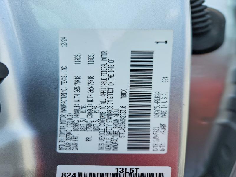 Aukcja sprzedaży 2025 Toyota Tundra, vin: 5TFLA5DB6SX272310, numer aukcji: 58483356