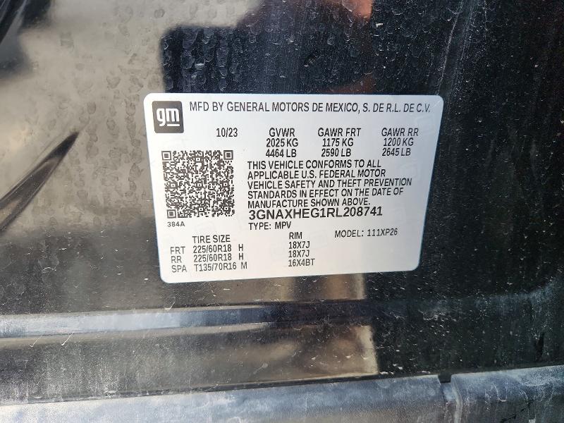 Продажа на аукционе авто 2024 Chevrolet Equinox, vin: 3GNAXHEG1RL208741, номер лота: 58384676