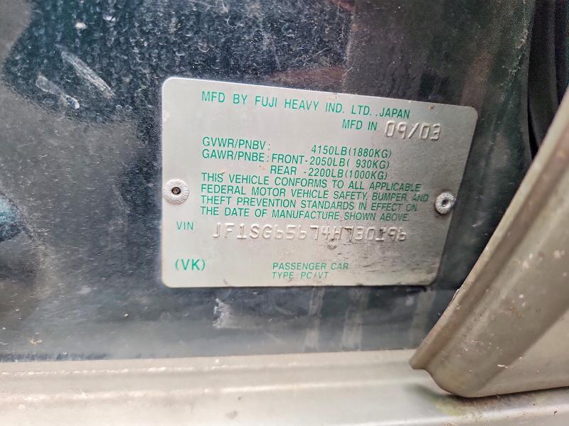 Aukcja sprzedaży 2004 Subaru Forester, vin: JF1SG65674H730196, numer aukcji: 85453425