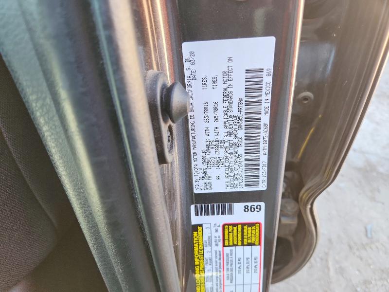 Aukcja sprzedaży 2020 Toyota Tacoma, vin: 3TMCZ5AN7LM341455, numer aukcji: 56395536