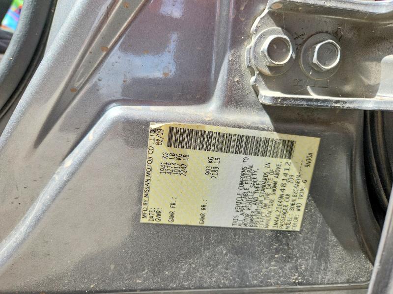 2009 Nissan Altima მანქანა იყიდება აუქციონზე, vin: 1N4AL21E49N481412, აუქციონის ნომერი: 57522526