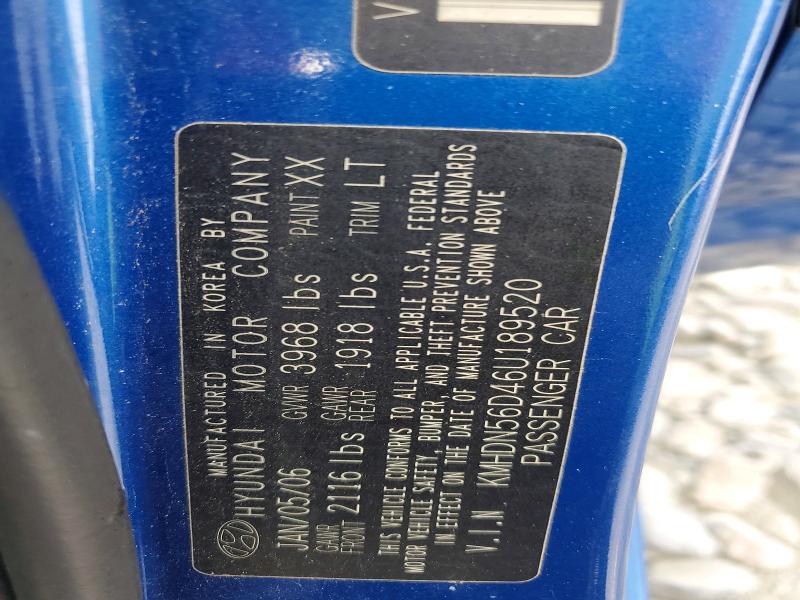 56286406 :رقم المزاد ، KMHDN56D46U189520 vin ، 2006 Hyundai Elantra مزاد بيع