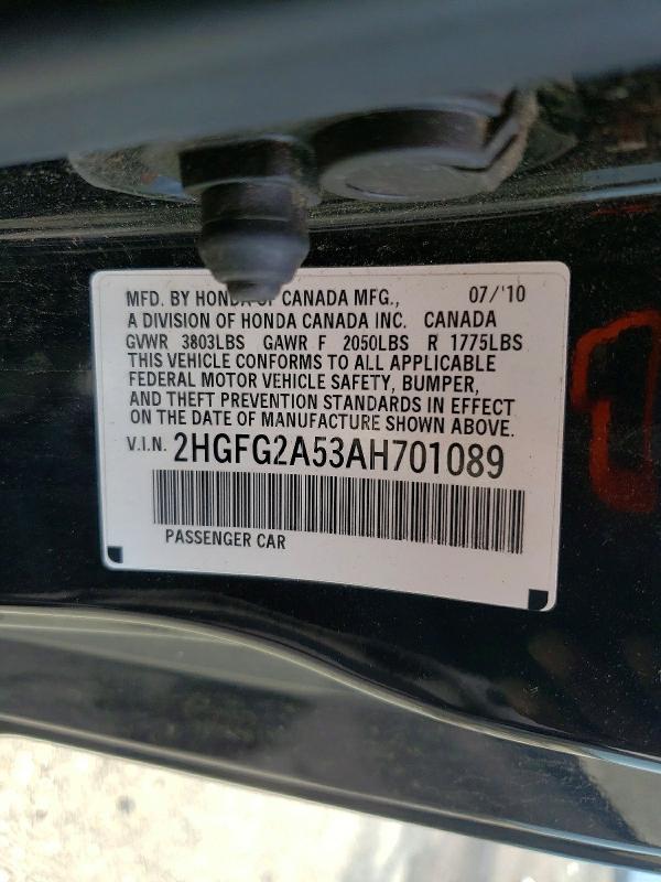 Aukcja sprzedaży 2023 Honda Civic, vin: 2HGFG2A53AH701089, numer aukcji: 58424126
