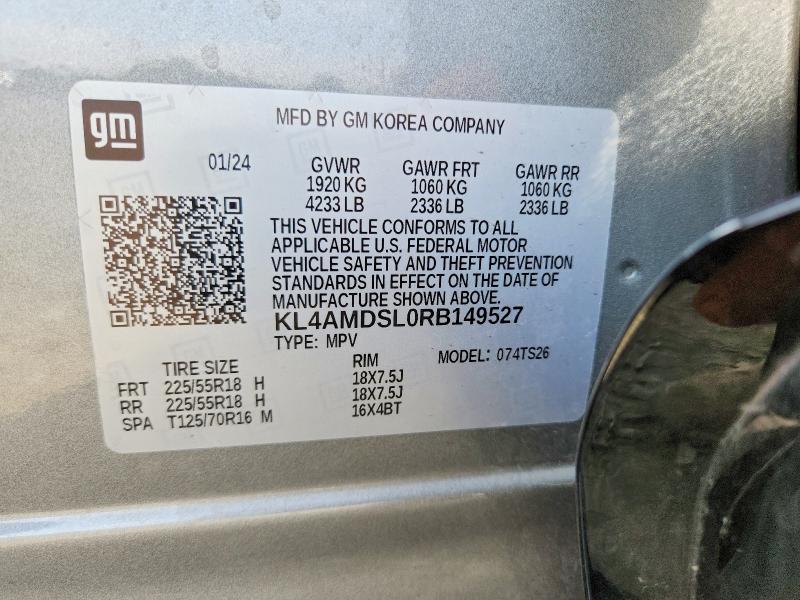 55405386 :رقم المزاد ، KL4AMDSL0RB149527 vin ، 2024 Buick Encore Gx مزاد بيع