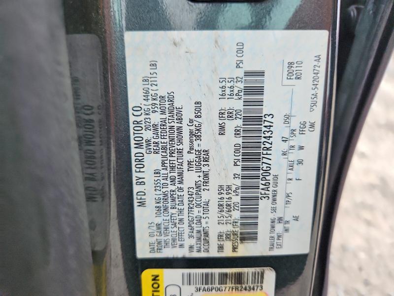 Продаж на аукціоні авто 2015 Ford Fusion, vin: 3FA6P0G77FR243473, номер лоту: 55202226