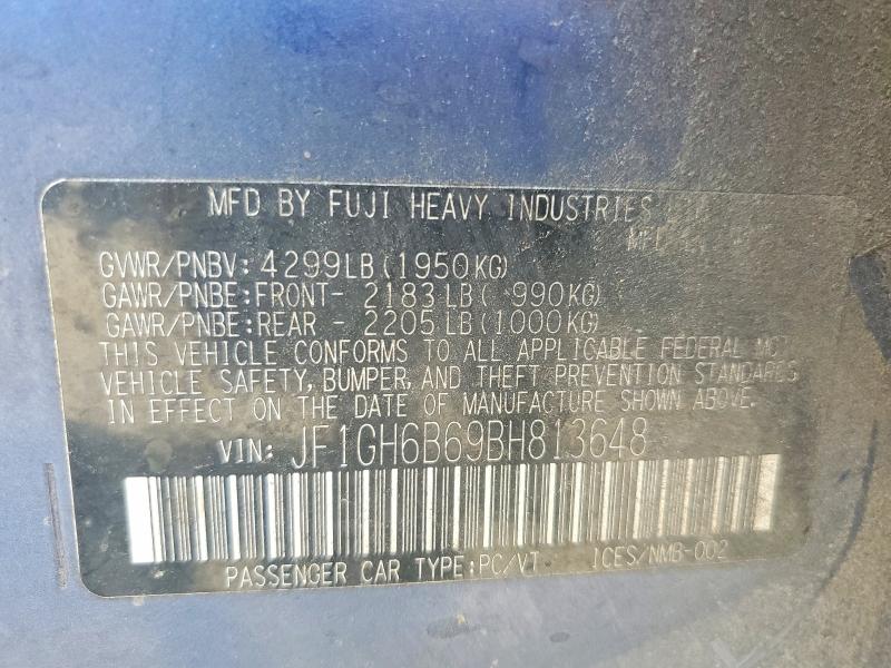 Продажа на аукционе авто 2011 Subaru Impreza, vin: JF1GH6B69BH813648, номер лота: 55884076