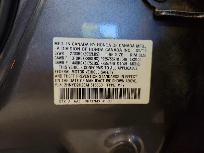 Aukcja sprzedaży 2010 Acura Mdx, vin: 2HNYD2H23AH515560, numer aukcji: 56070076
