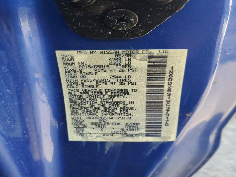 Продажа на аукционе авто 1998 Nissan Frontier, vin: 1N6DD26S1WC379170, номер лота: 58951946