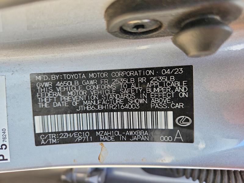 Aukcja sprzedaży 2024 Lexus Ux 250h, vin: JTHB6JBH1R2164003, numer aukcji: 56691186