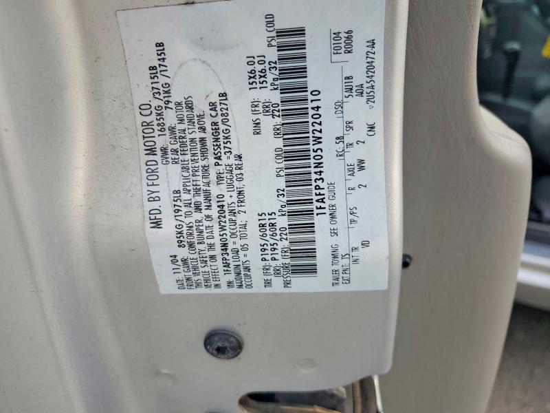 Продажа на аукционе авто 2005 Ford Focus, vin: 1FAFP34N05W220410, номер лота: 55747776