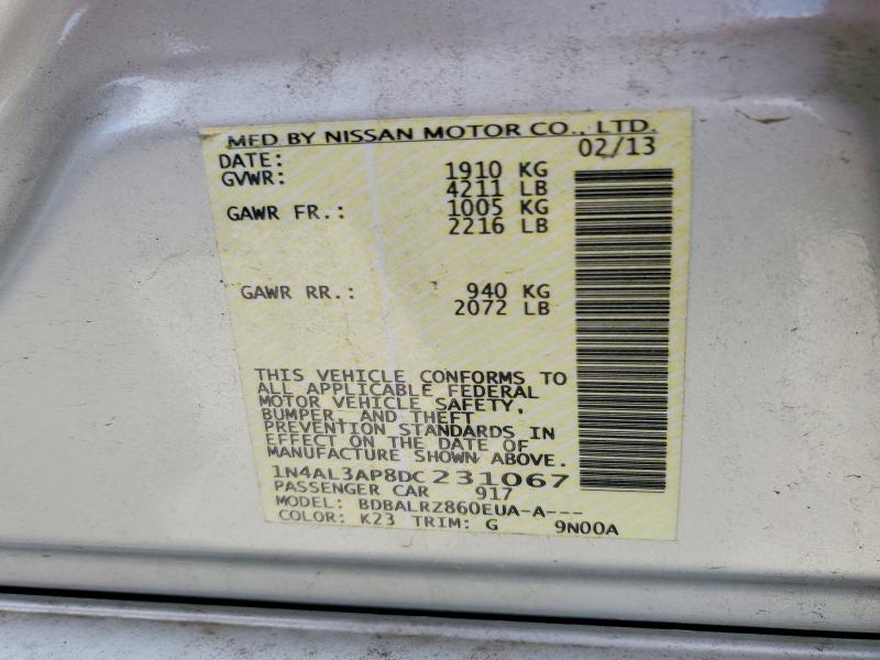 Aukcja sprzedaży 2013 Nissan Altima, vin: 1N4AL3AP8DC231067, numer aukcji: 56637606