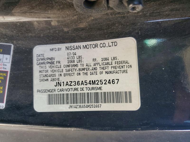 55956876 :رقم المزاد ، JN1AZ36A54M252467 vin ، 2004 Nissan 350z مزاد بيع