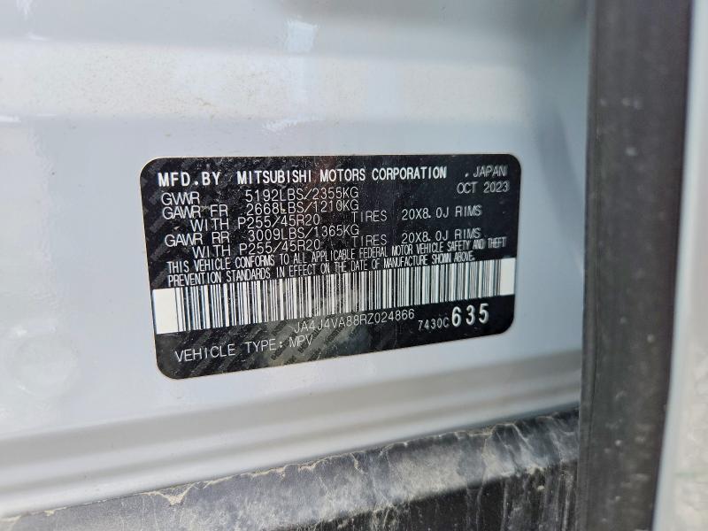 85604145 :رقم المزاد ، JA4J4VA88RZ024866 vin ، 2024 Mitsubishi Outlander مزاد بيع