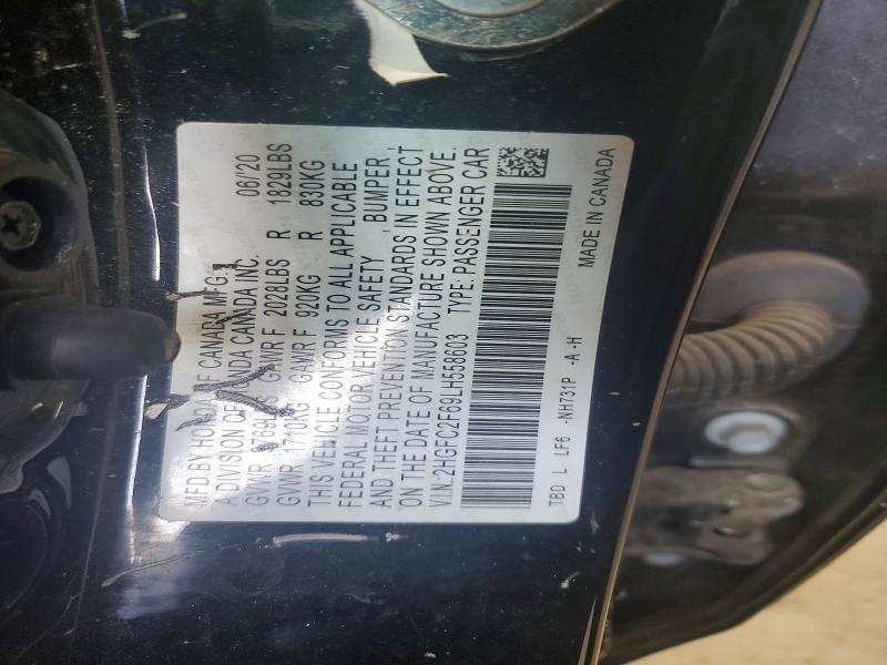 59097006 :رقم المزاد ، 2HGFC2F69LH558603 vin ، 2020 Honda Civic مزاد بيع