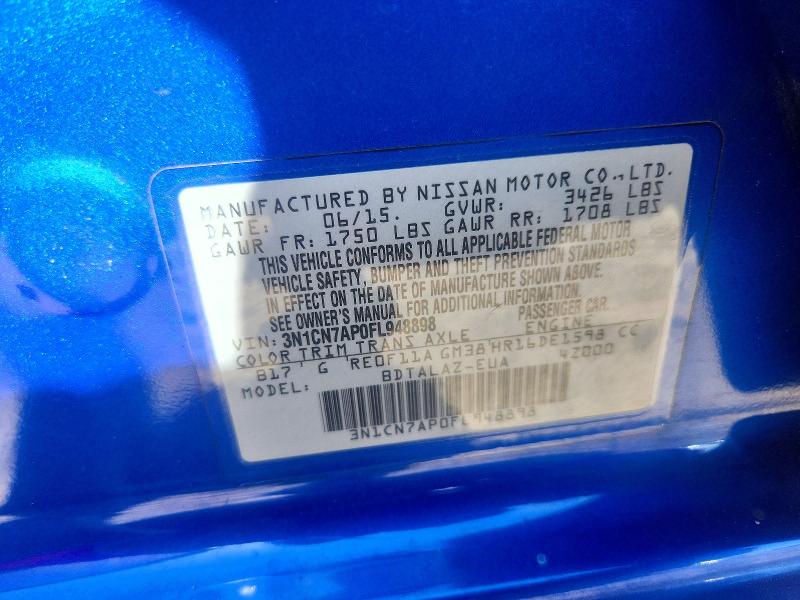 Aukcja sprzedaży 2015 Nissan Versa, vin: 3N1CN7AP0FL948898, numer aukcji: 59279406