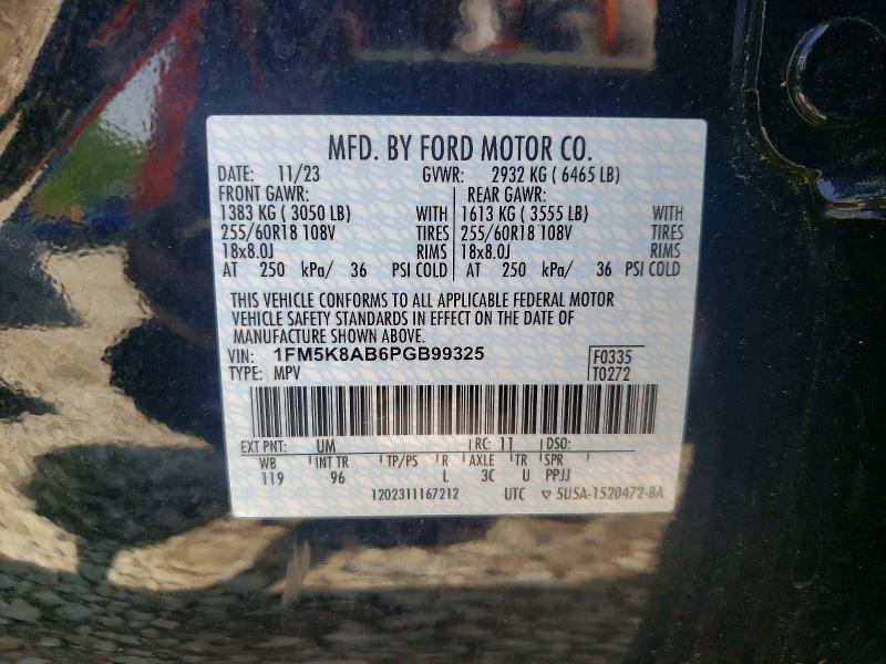 2023 Ford Explorer მანქანა იყიდება აუქციონზე, vin: 1FM5K8AB6PGB99325, აუქციონის ნომერი: 55402356