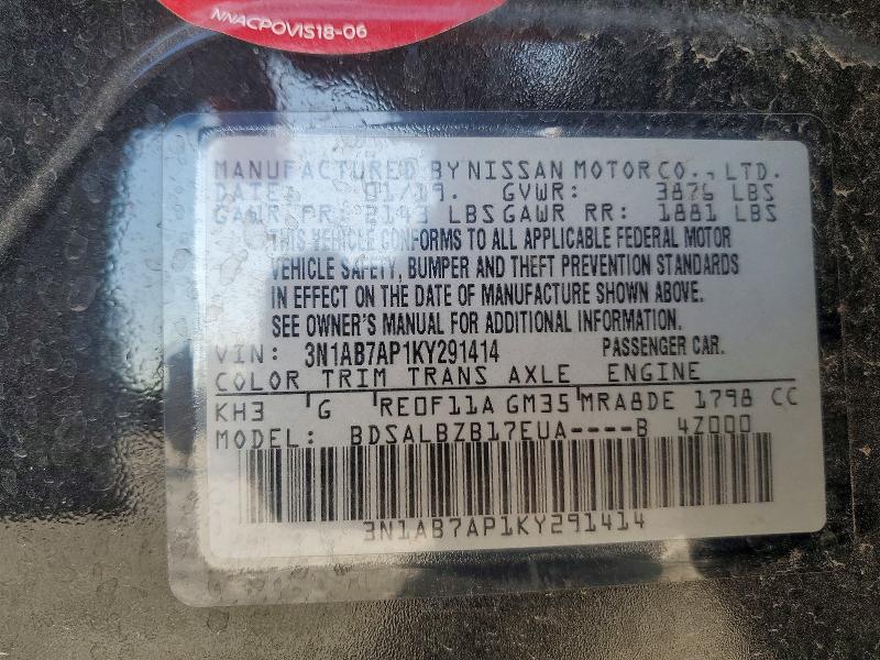 Aukcja sprzedaży 2019 Nissan Sentra, vin: 3N1AB7AP1KY291414, numer aukcji: 59634356