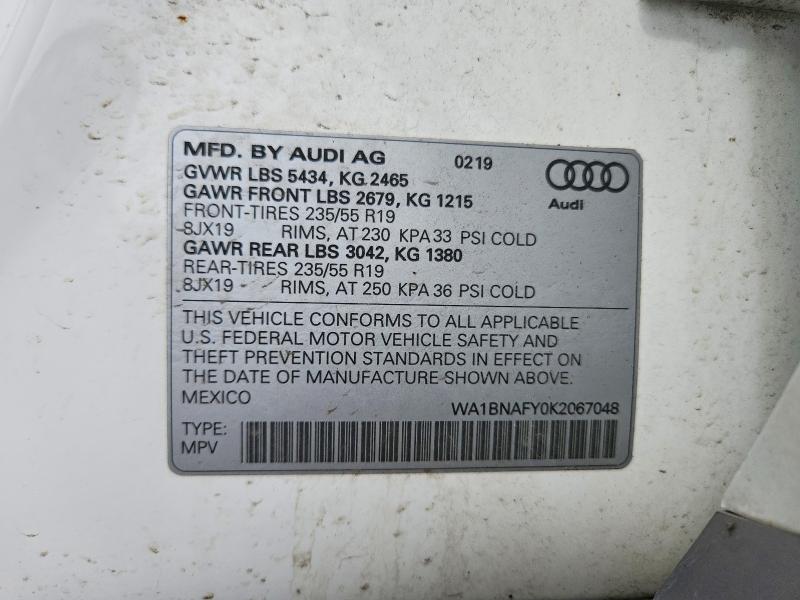 Продажа на аукционе авто 2019 Audi Q5, vin: WA1BNAFY0K2067048, номер лота: 56304836