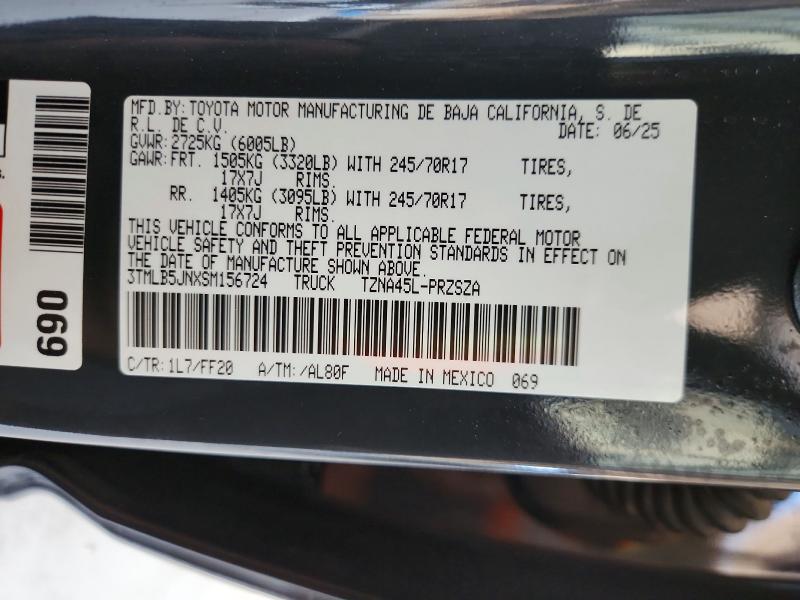 Aukcja sprzedaży 2025 Toyota Tacoma, vin: 3TMLB5JNXSM156724, numer aukcji: 59120486