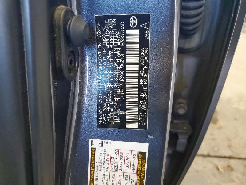 55839706 :رقم المزاد ، JTDBL40EX99025418 vin ، 2009 Toyota Corolla مزاد بيع