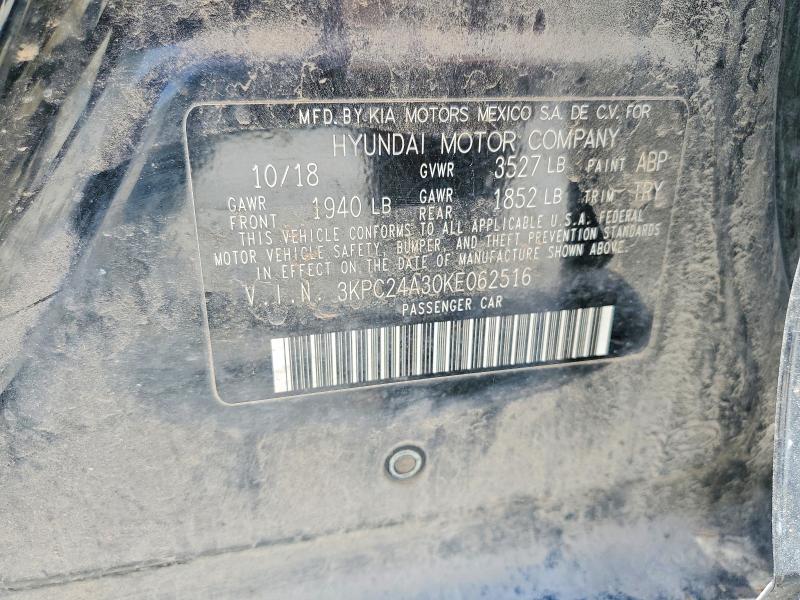 56080916 :رقم المزاد ، 3KPC24A30KE062516 vin ، 2019 Hyundai Accent مزاد بيع