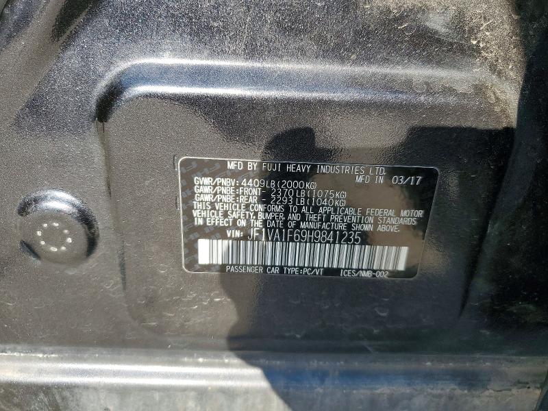 Продаж на аукціоні авто 2017 Subaru Wrx, vin: JF1VA1F69H9841235, номер лоту: 57643586