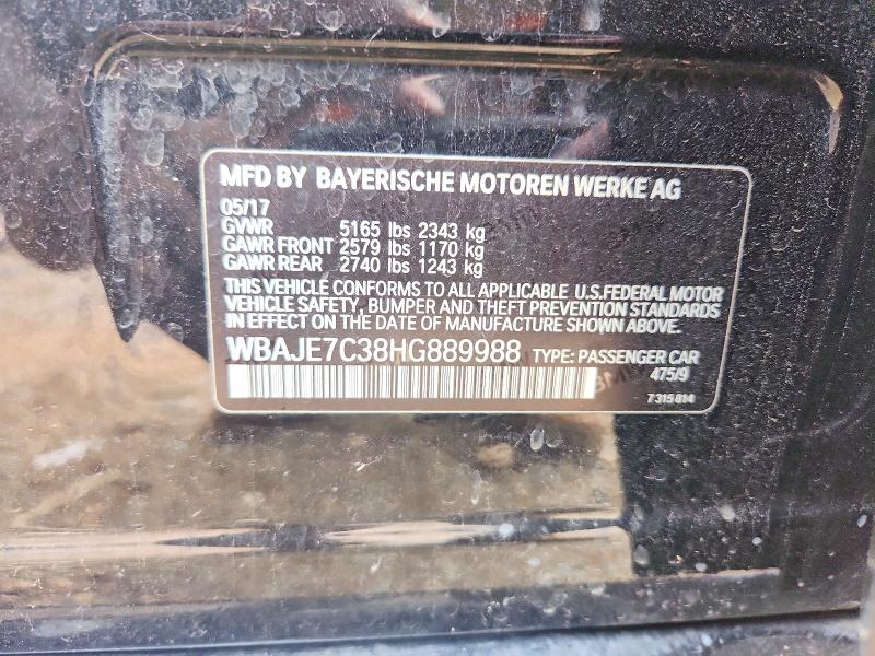 Aukcja sprzedaży 2017 Bmw 540, vin: WBAJE7C38HG889988, numer aukcji: 56620856