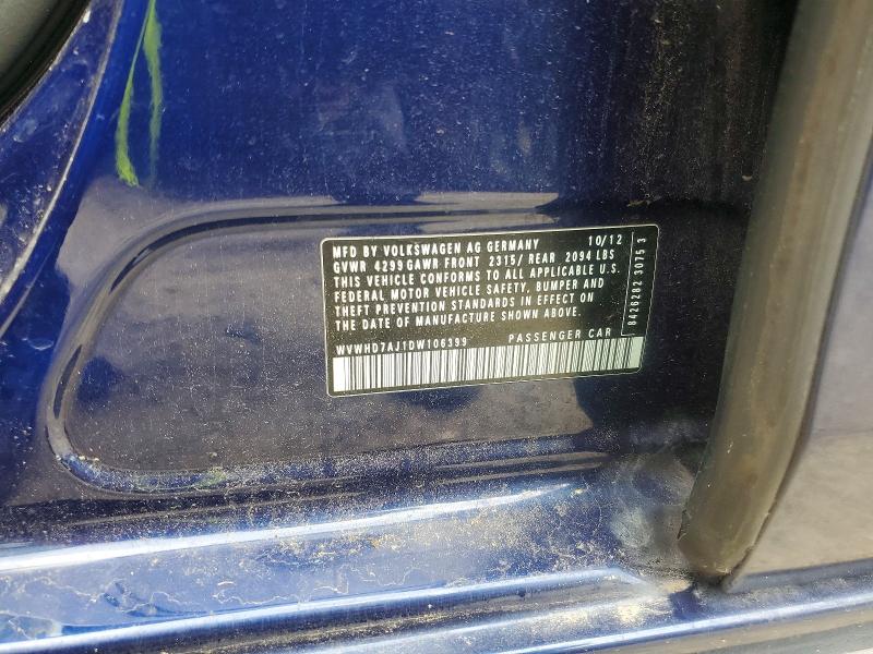 Продажа на аукционе авто 2013 Volkswagen Gti, vin: WVWHD7AJ1DW106399, номер лота: 58255216