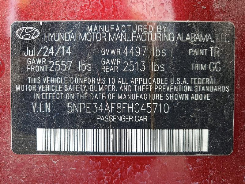 Aukcja sprzedaży 2015 Hyundai Sonata, vin: 5NPE34AF8FH045710, numer aukcji: 55702436