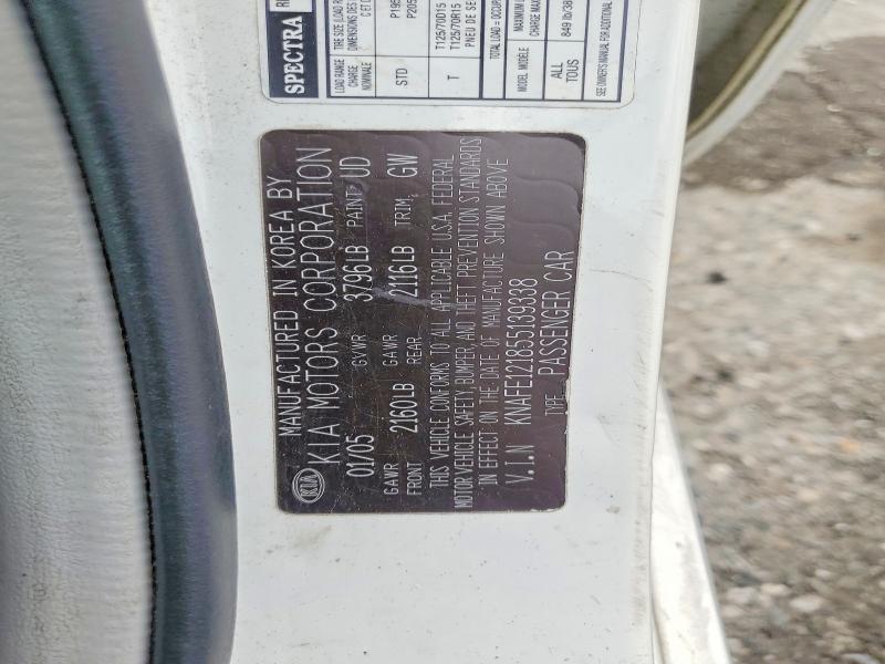 Продажа на аукционе авто 2005 Kia Spectra, vin: KNAFE121855139338, номер лота: 59355806