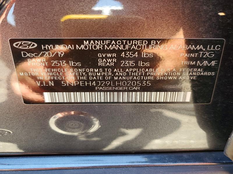 Продажа на аукционе авто 2020 Hyundai Sonata, vin: 5NPEH4J29LH020535, номер лота: 58026416