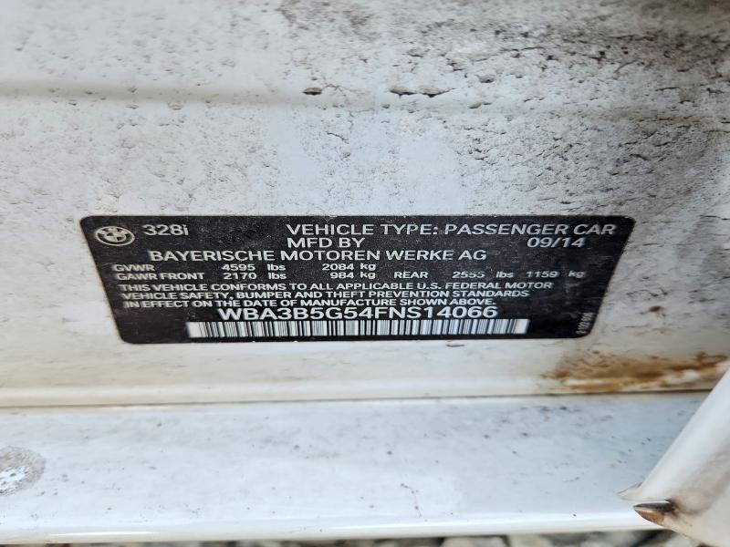 2015 Bmw 328 მანქანა იყიდება აუქციონზე, vin: WBA3B5G54FNS14066, აუქციონის ნომერი: 56342346