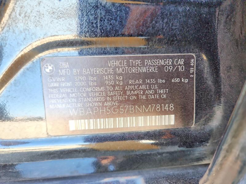 Продаж на аукціоні авто 2011 Bmw 328, vin: WBAPH5G57BNM78148, номер лоту: 59137036