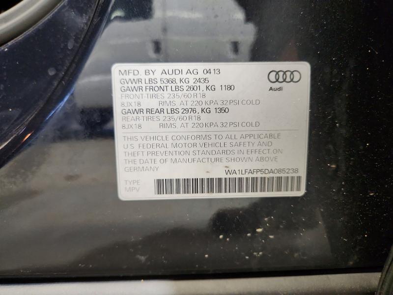 Продаж на аукціоні авто 2013 Audi Q5, vin: WA1LFAFP5DA085238, номер лоту: 56874006