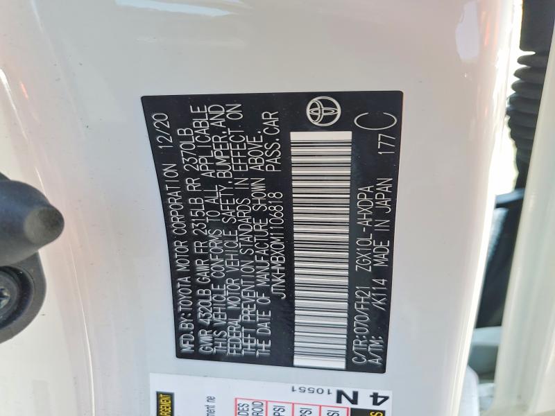 Продаж на аукціоні авто 2021 Toyota C-hr, vin: JTNKHMBX0M1106818, номер лоту: 58656636