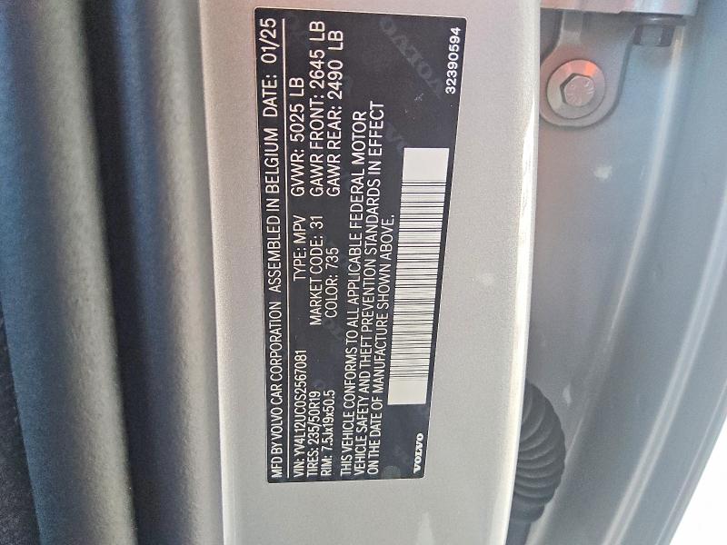 Продаж на аукціоні авто 2025 Volvo Xc40, vin: YV4L12UC0S2567081, номер лоту: 55275226