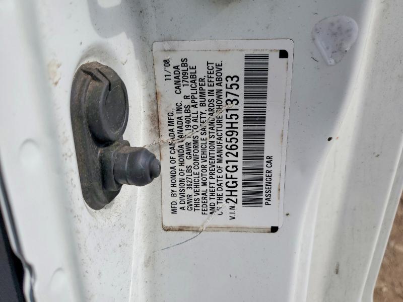 Продаж на аукціоні авто 2009 Honda Civic, vin: 2HGFG12659H513753, номер лоту: 56762296