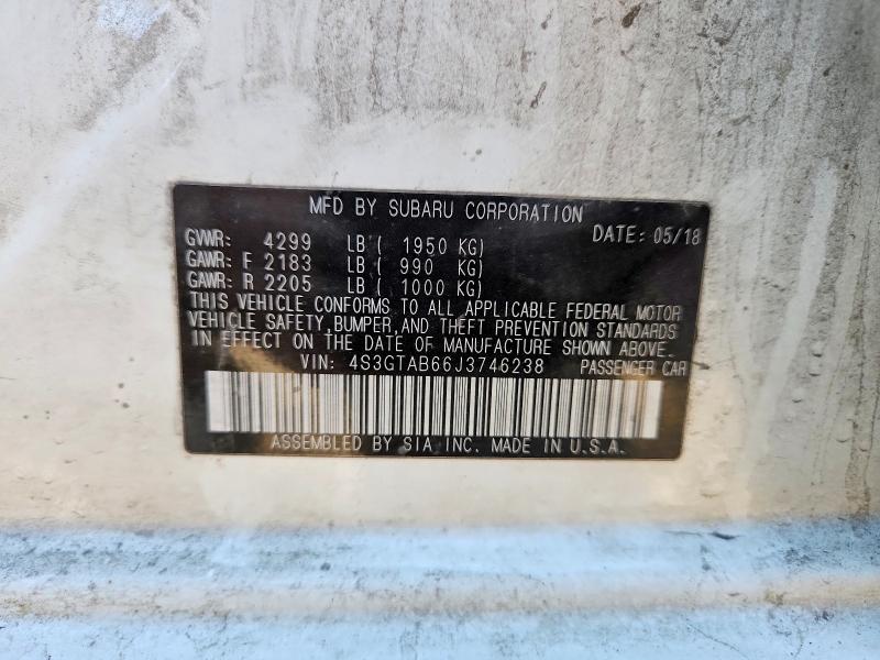 55852956 :رقم المزاد ، 4S3GTAB66J3746238 vin ، 2018 Subaru Impreza مزاد بيع