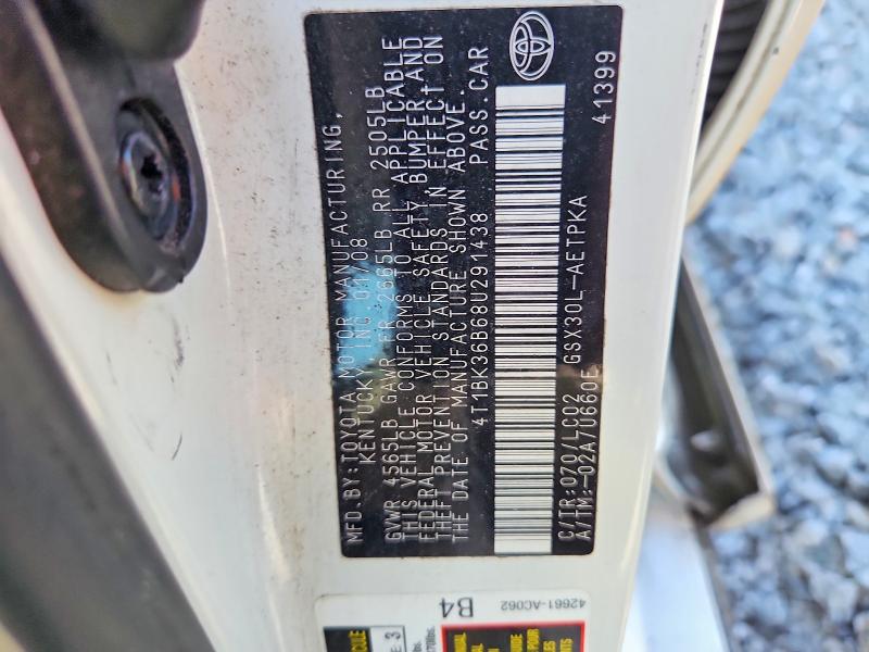 Продаж на аукціоні авто 2008 Toyota Avalon, vin: 4T1BK36B68U291438, номер лоту: 55910536