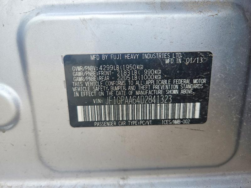 Aukcja sprzedaży 2013 Subaru Impreza, vin: JF1GPAA64D2841323, numer aukcji: 56336336