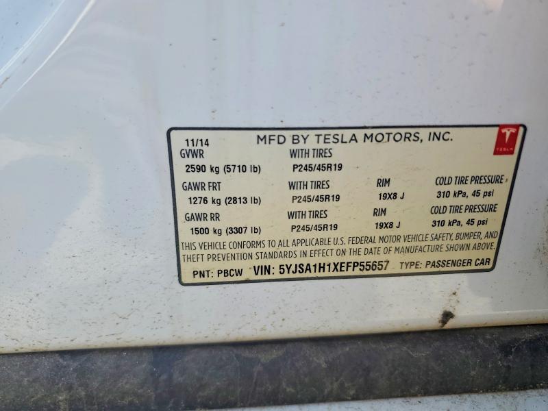 Aukcja sprzedaży 2014 Tesla Model S, vin: 5YJSA1H1XEFP55657, numer aukcji: 57875616