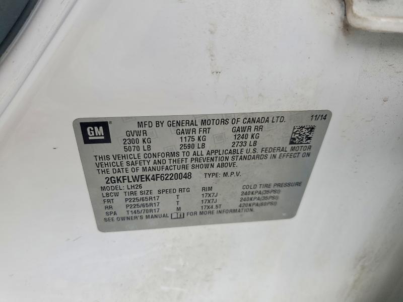 57293196 :رقم المزاد ، 2GKFLWEK4F6220048 vin ، 2015 Gmc Terrain مزاد بيع