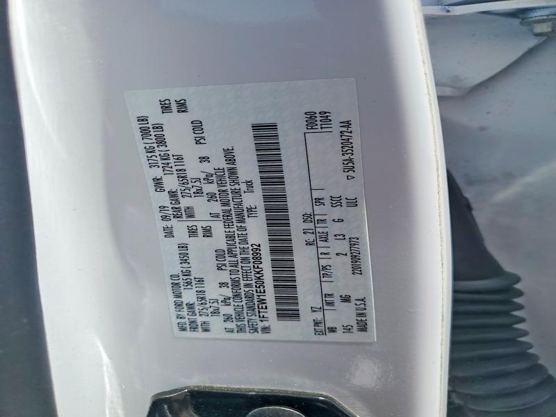 Aukcja sprzedaży 2019 Ford F150, vin: 1FTEW1E50KKF08992, numer aukcji: 58246036