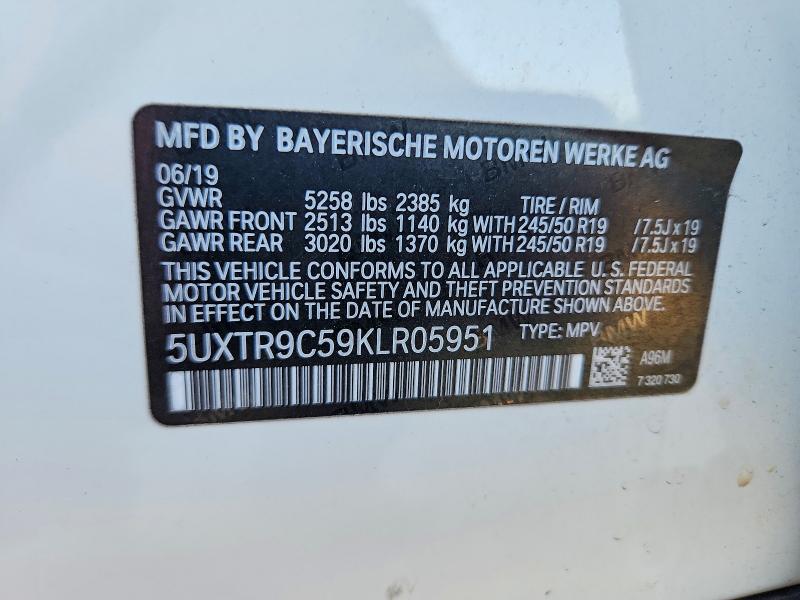 Продаж на аукціоні авто 2019 Bmw X3, vin: 5UXTR9C59KLR05951, номер лоту: 57695946