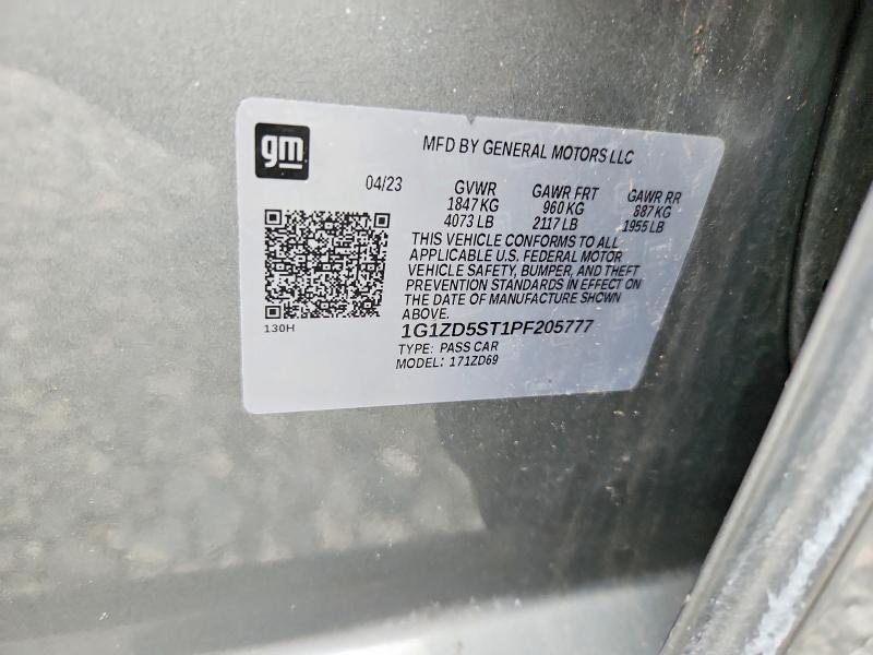 Продажа на аукционе авто 2023 Chevrolet Malibu, vin: 1G1ZD5ST1PF205777, номер лота: 58128486