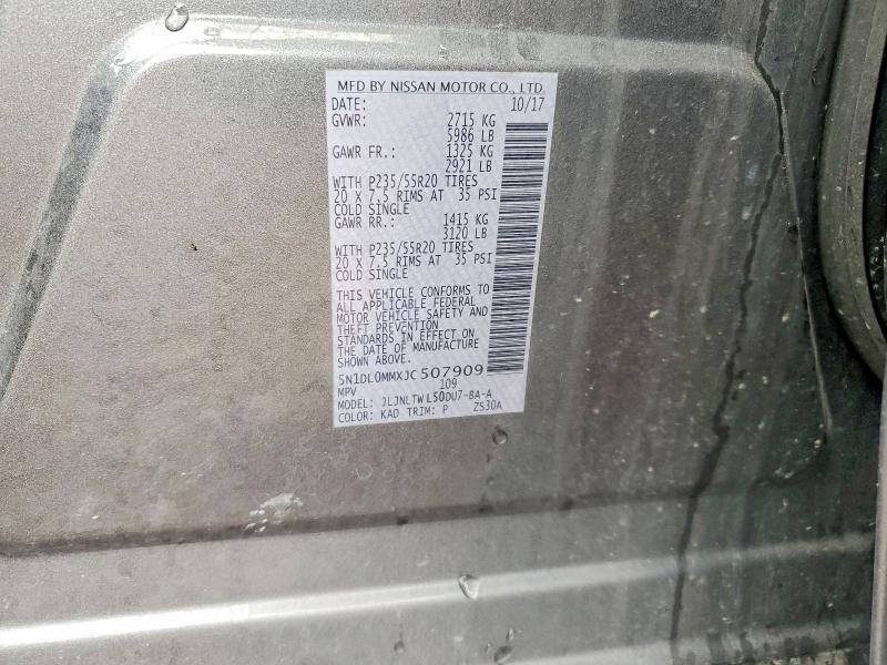 58261496 :رقم المزاد ، 5N1DL0MMXJC507909 vin ، 2018 Infiniti Qx60 مزاد بيع