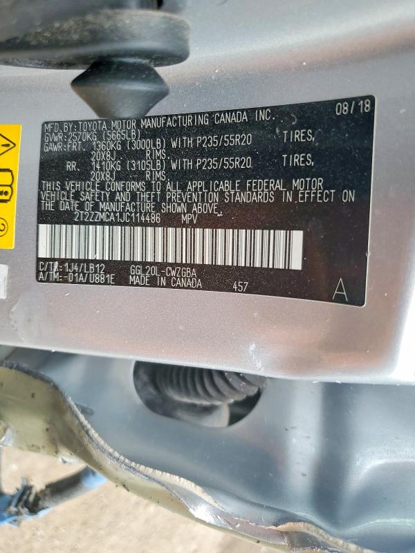 Продажа на аукционе авто 2018 Lexus Rx 350, vin: 2T2ZZMCA1JC114486, номер лота: 57866596