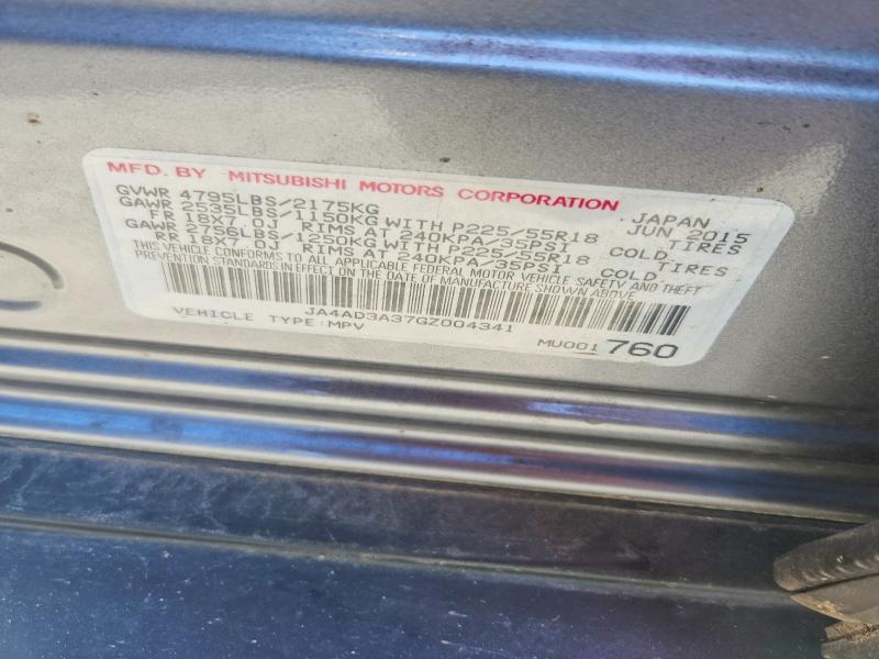 55650566 :رقم المزاد ، JA4AD3A37GZ004341 vin ، 2016 Mitsubishi Outlander مزاد بيع